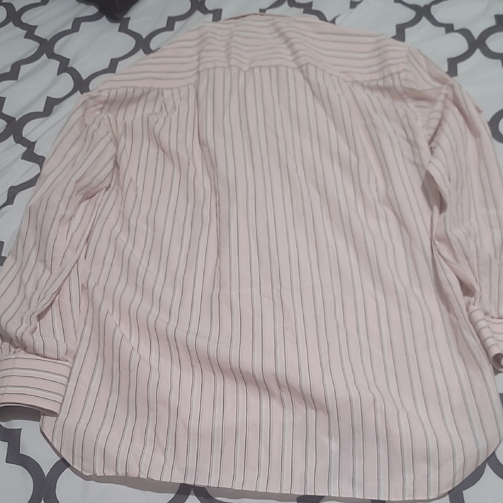 Men's Ermengildo Zegna Pink Striped Dress Shirt 15.5 32/33 - Picture 4 of 4